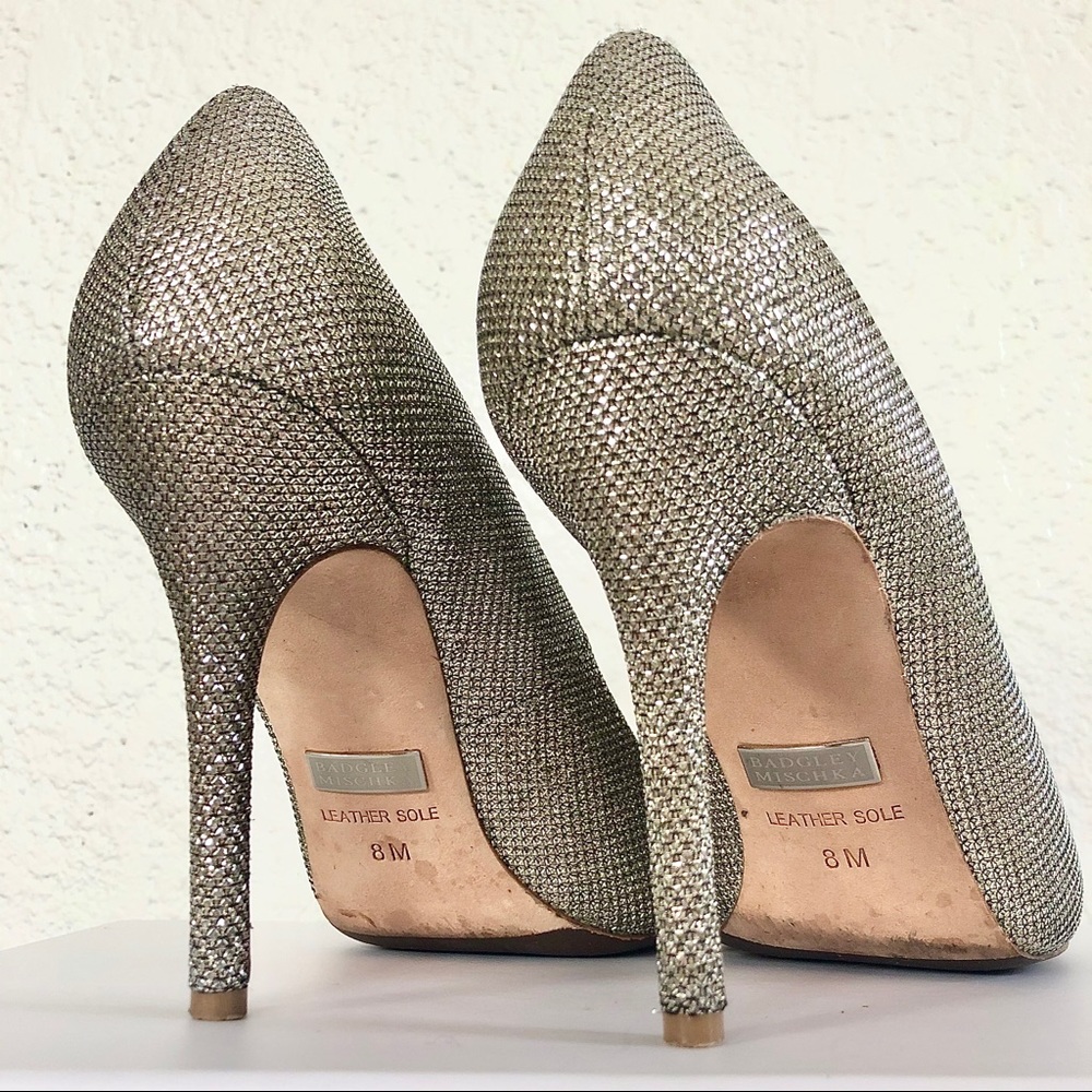 BADGLEY MISCHKA SPARKLY POINTED TOE STILLETOS - Picture 4 of 7